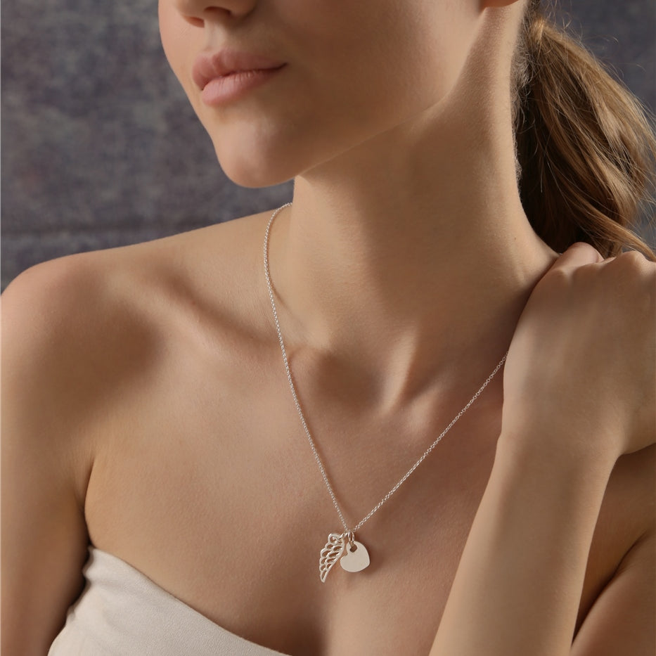 Heart with Angel Wing Pendant