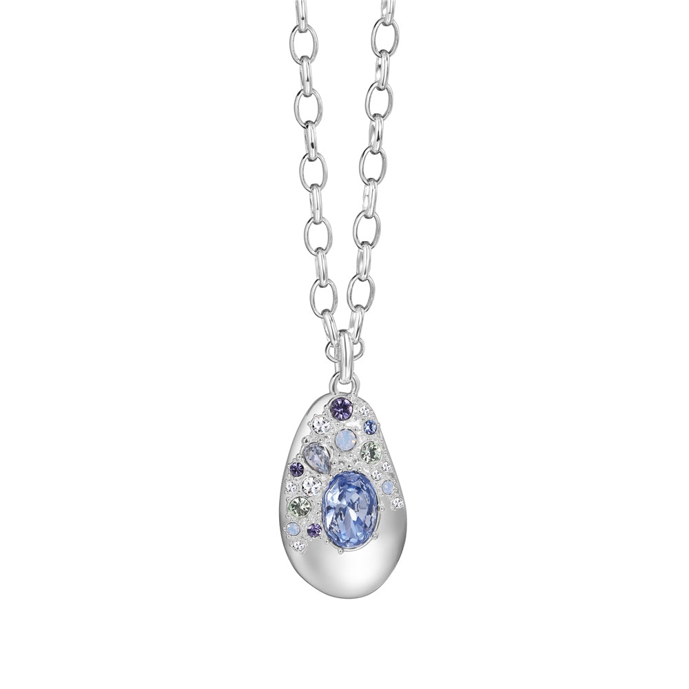 Large Pendant with Blue and Clear Stones
