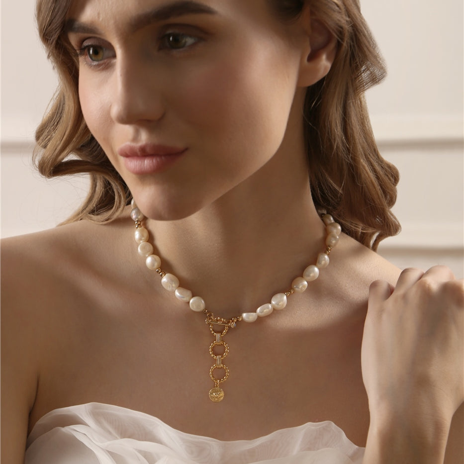 Sappho Large Baroque Pearl Necklace