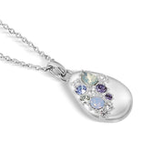 Small Pendant with Blue and Clear Stones