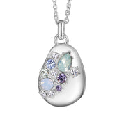 Small Pendant with Blue and Clear Stones