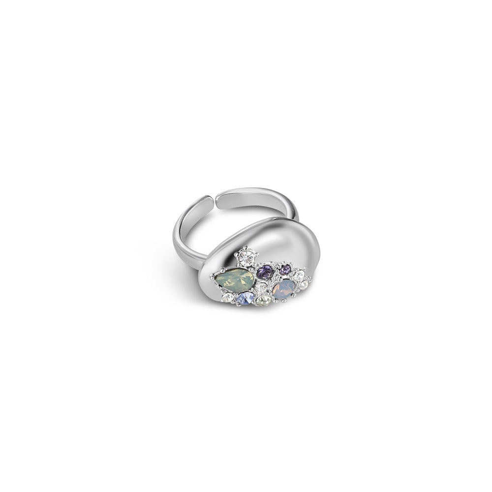 Ring with Blue and Clear Stones