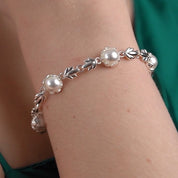 Pearl Leaf Link Bracelet