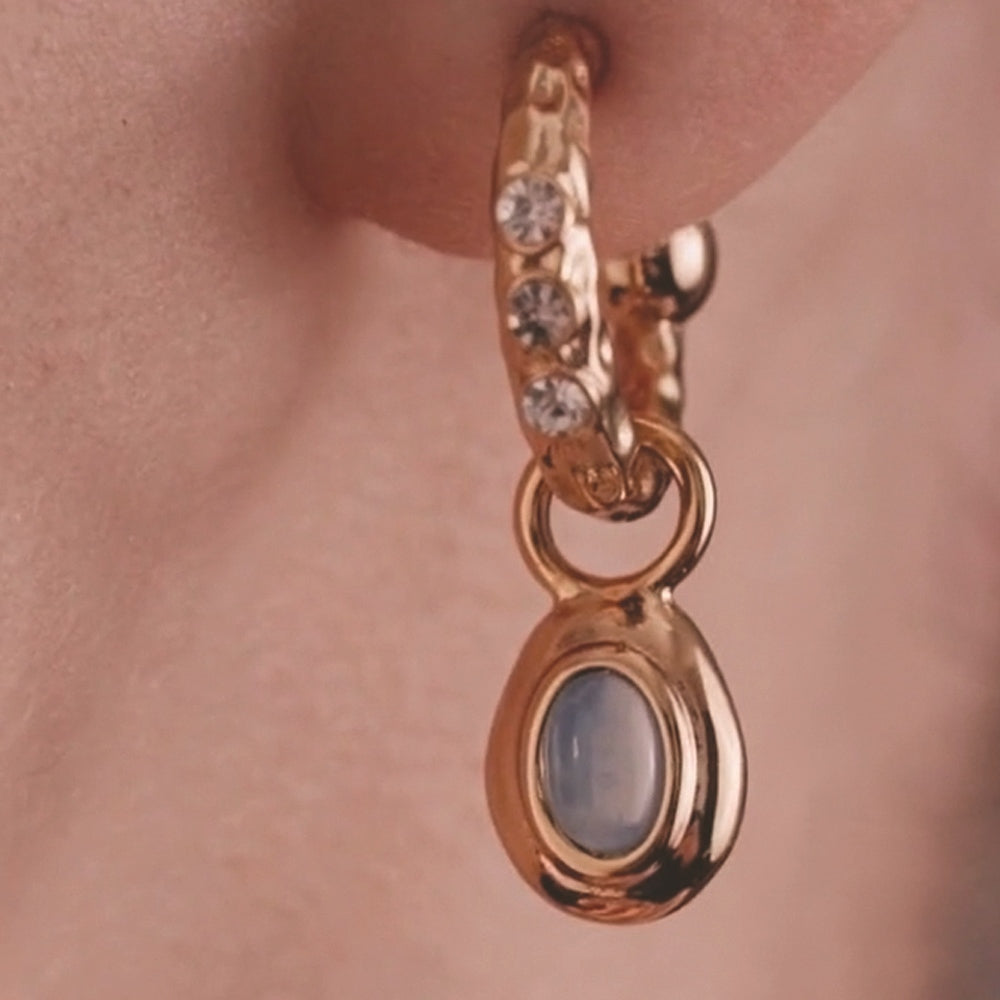 Drop Earrings with Blue Stones