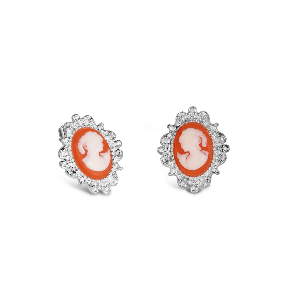 Plated Cameo Earrings