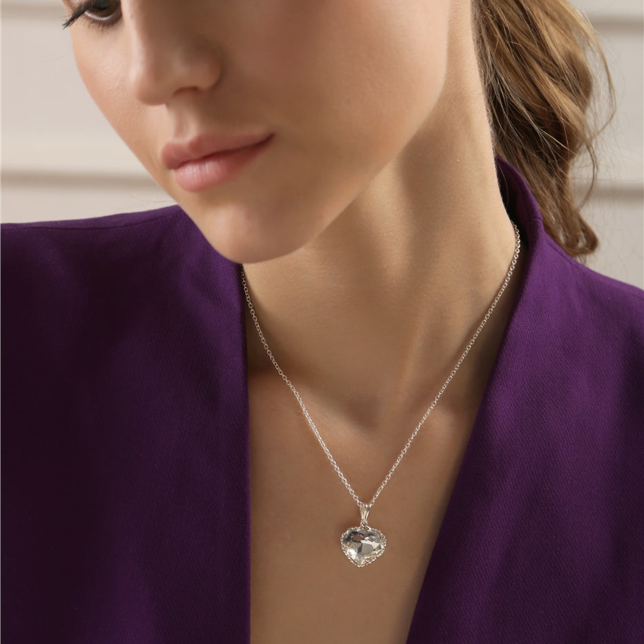 Clear Stone Heart Pendant