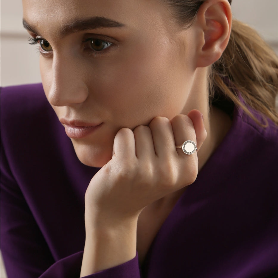 Circular Ring with Clear Stones