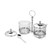 Cut Glass Condiment Set