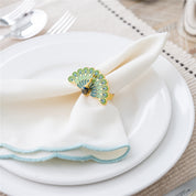 Peacock Napkin Rings Set of 4