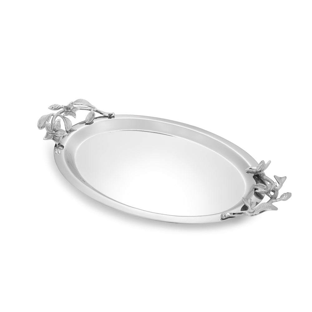 Round Tray with Floral Motif