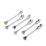 Silver and Gold Plated Teacup Spoon Set of Six