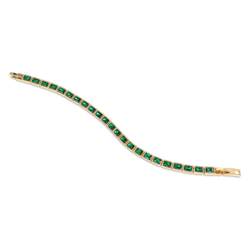 Emerald Green Square Stone Bracelet