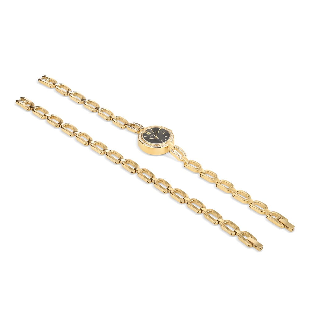 Ladies Watch Black Face with Bracelet Set