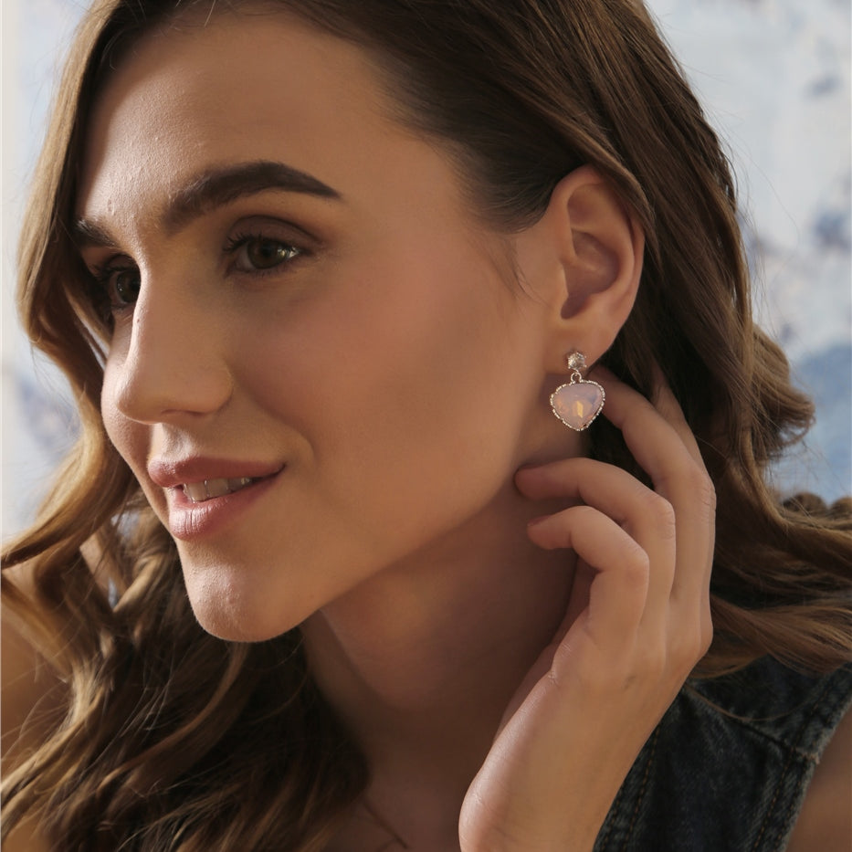Rose Opal Earrings