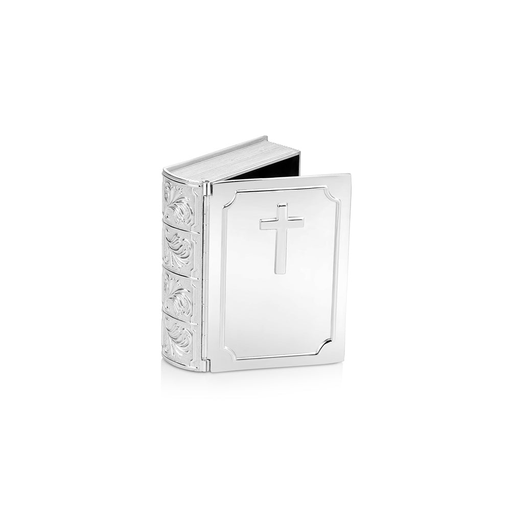 Silver Plated Trinket Box with Cross