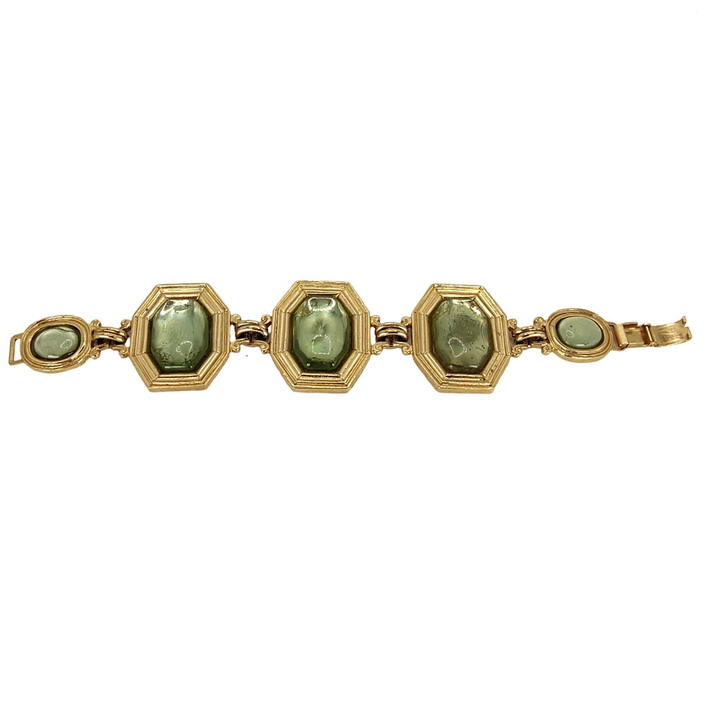 1980's YSL Green Stone Bracelet