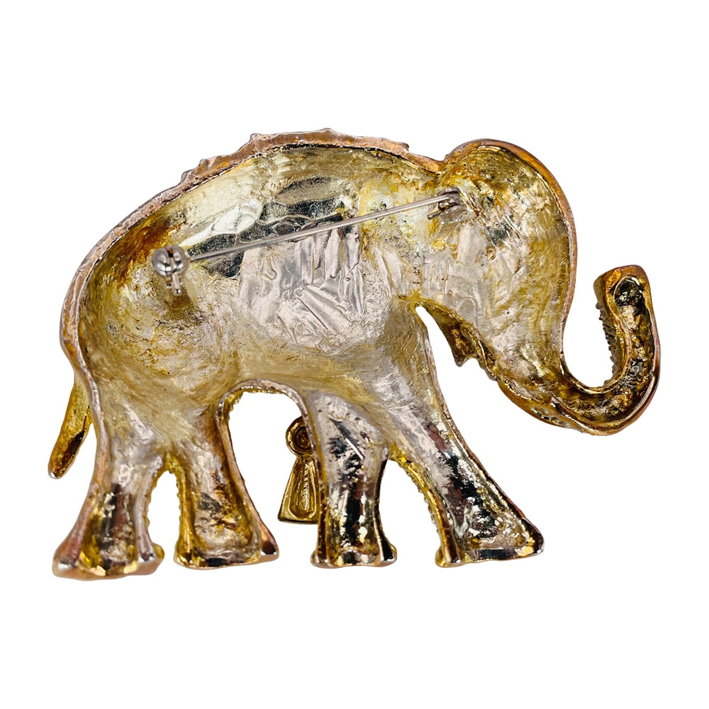 1980's Large Elephant Shoulder Brooch