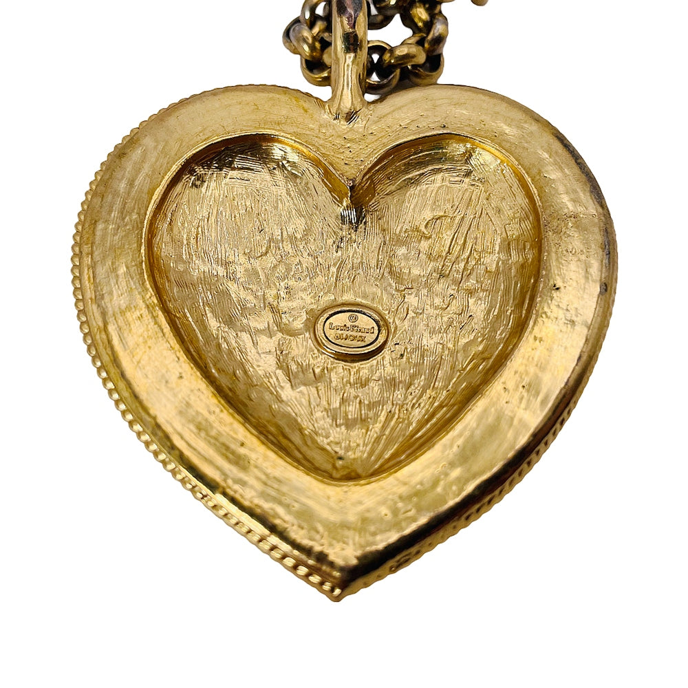 1980's Louis Feraud Heart Statement Necklace