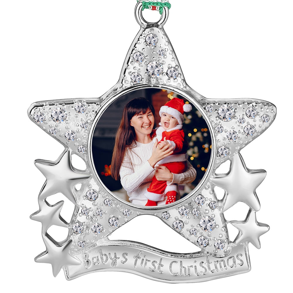 Babys First Christmas Photoframe Tree Decoration