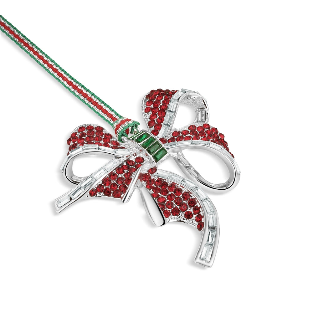 Bow with Red Stones Christmas Tree Decoration