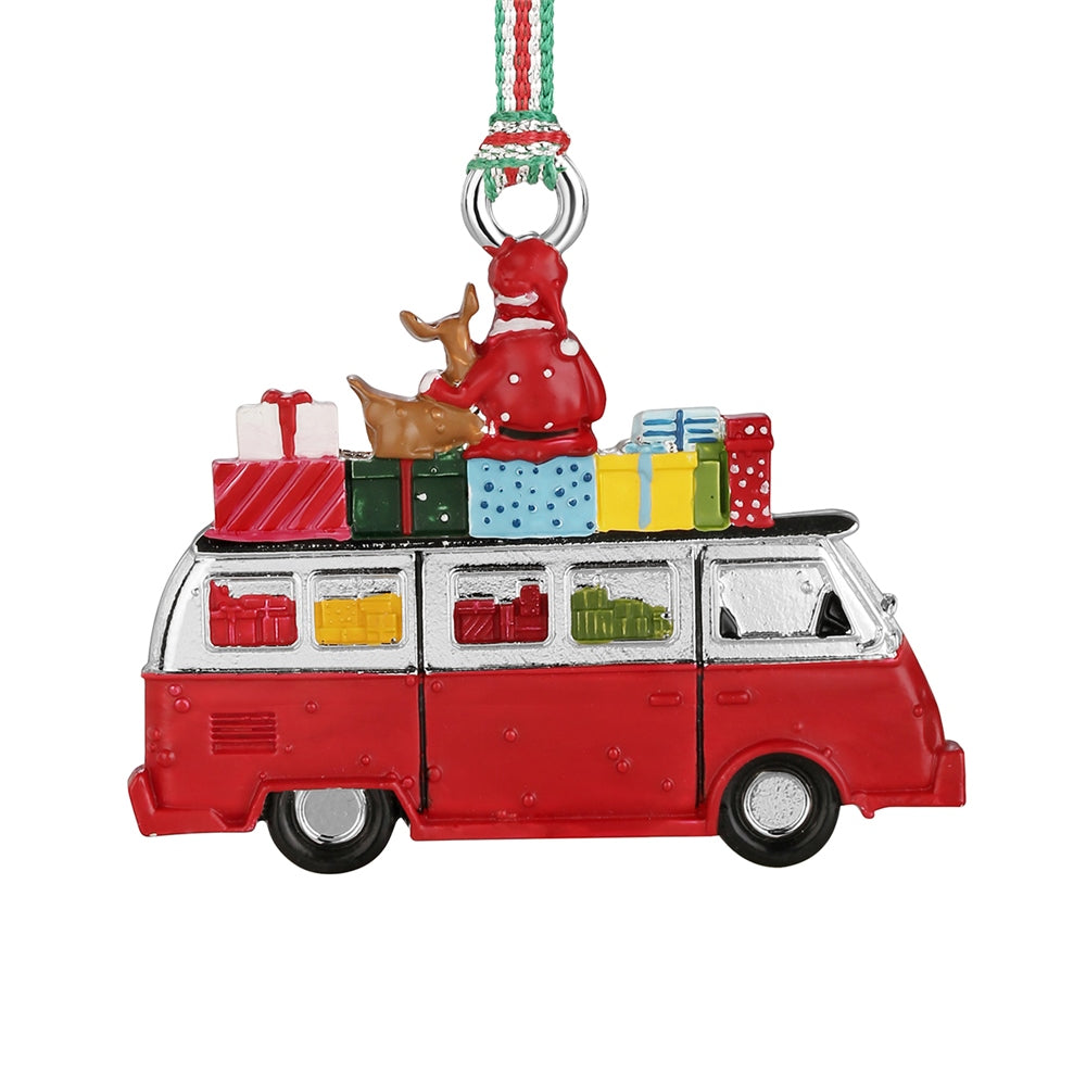 Camper Van with Santa Christmas Tree Decoration