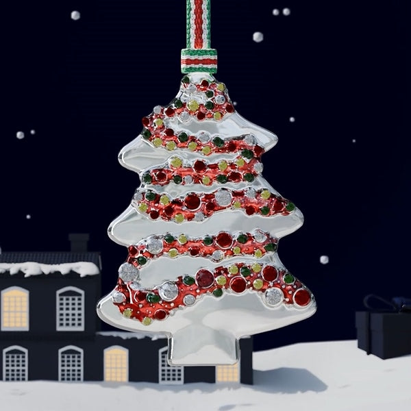 Christmas Tree Decoration with Coloured Stones