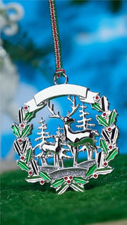 Deer with Holly Christmas Tree Decoration