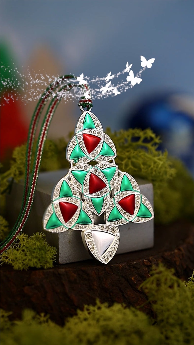 Green & Red Celtic Christmas Tree Decoration