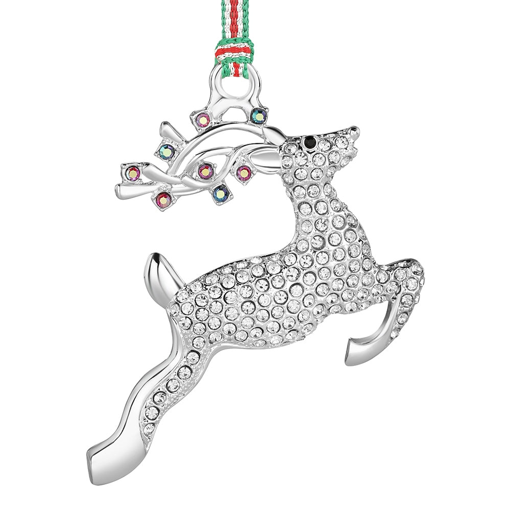Reindeer with Clear & AB Stones Tree Decoration