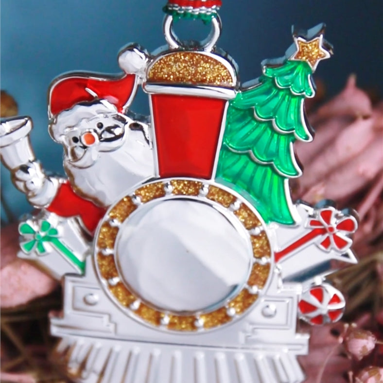 Santa in Steam Engine Christmas Tree Decoration