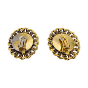 1980's Gold Tone Turquoise Earrings