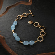 Gold Plated Blue Stone Sappho Bracelet