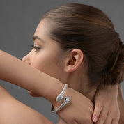 Silver Plated Serpent Bangle