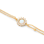 Gold Plated Opal Floral Bracelet