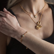 Gold Plated Opal Floral Bracelet
