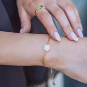 Gold Plated Opal Floral Bracelet
