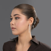 Silver Plated Cubic Zirconia Drop Earrings