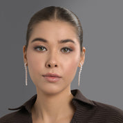 Silver Plated Cubic Zirconia Drop Earrings