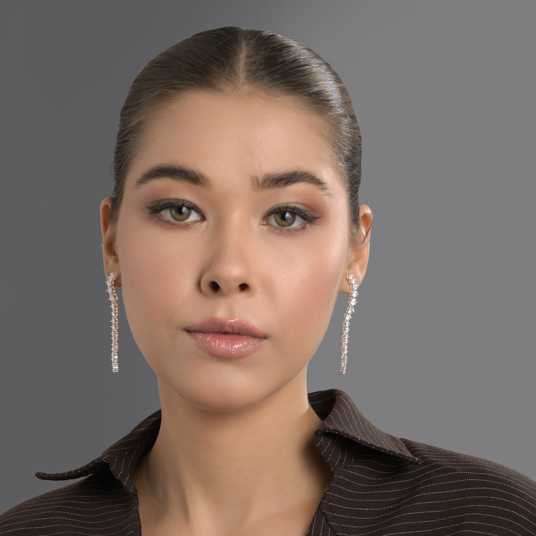 Silver Plated Cubic Zirconia Drop Earrings