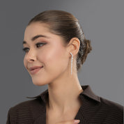 Silver Plated Cubic Zirconia Drop Earrings