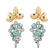 Gold Plated Blue Crystal Earrings