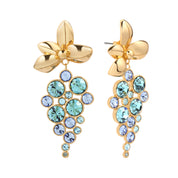 Gold Plated Blue Crystal Earrings