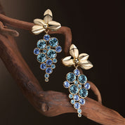 Gold Plated Blue Crystal Earrings