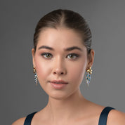 Gold Plated Blue Crystal Earrings