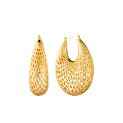 Gold Plated Woven Statement Earrings