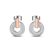 Silver & Rose Gold Plated Tiamo Earrings