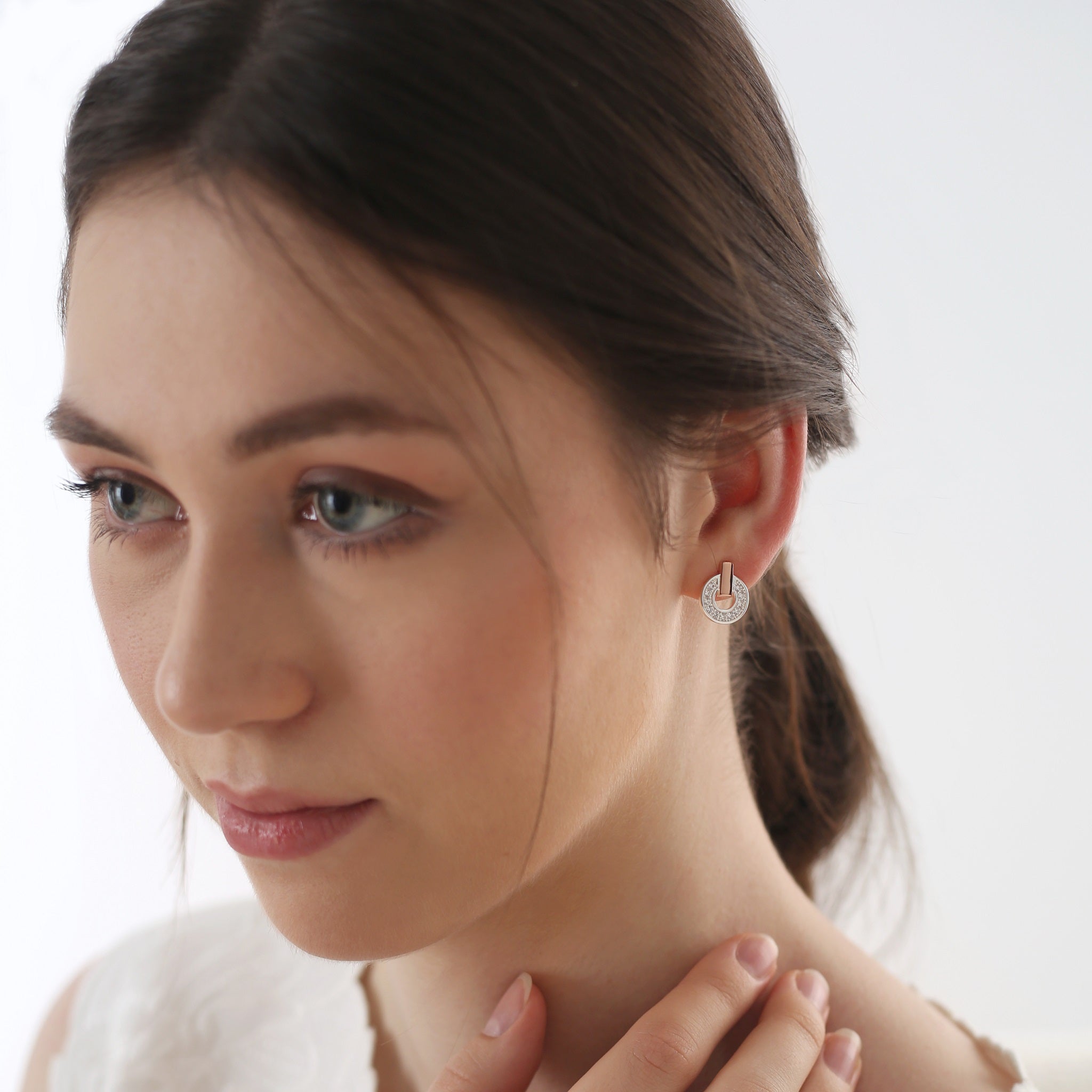 Silver & Rose Gold Plated Tiamo Earrings