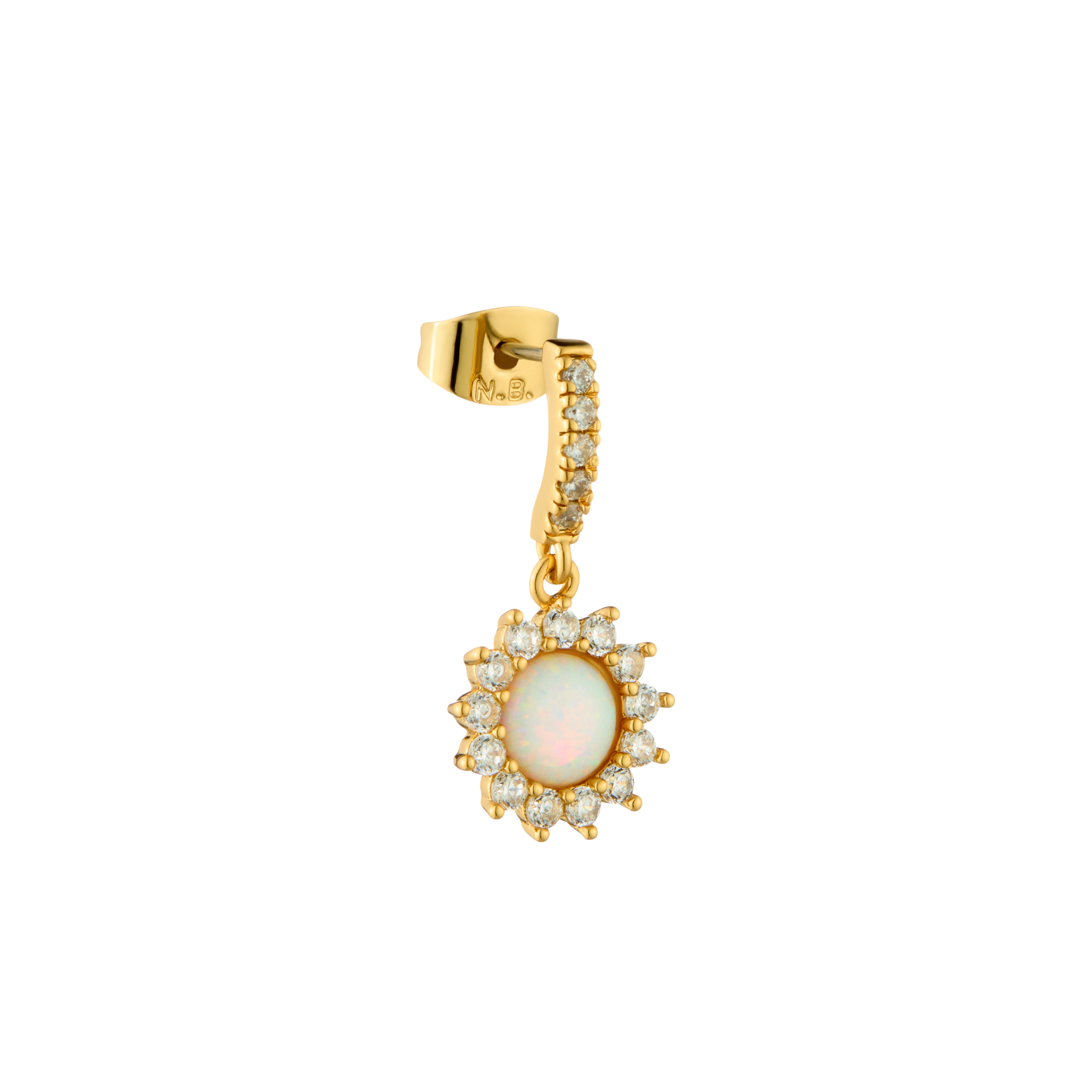 Gold Plated Opal Drop Earrings