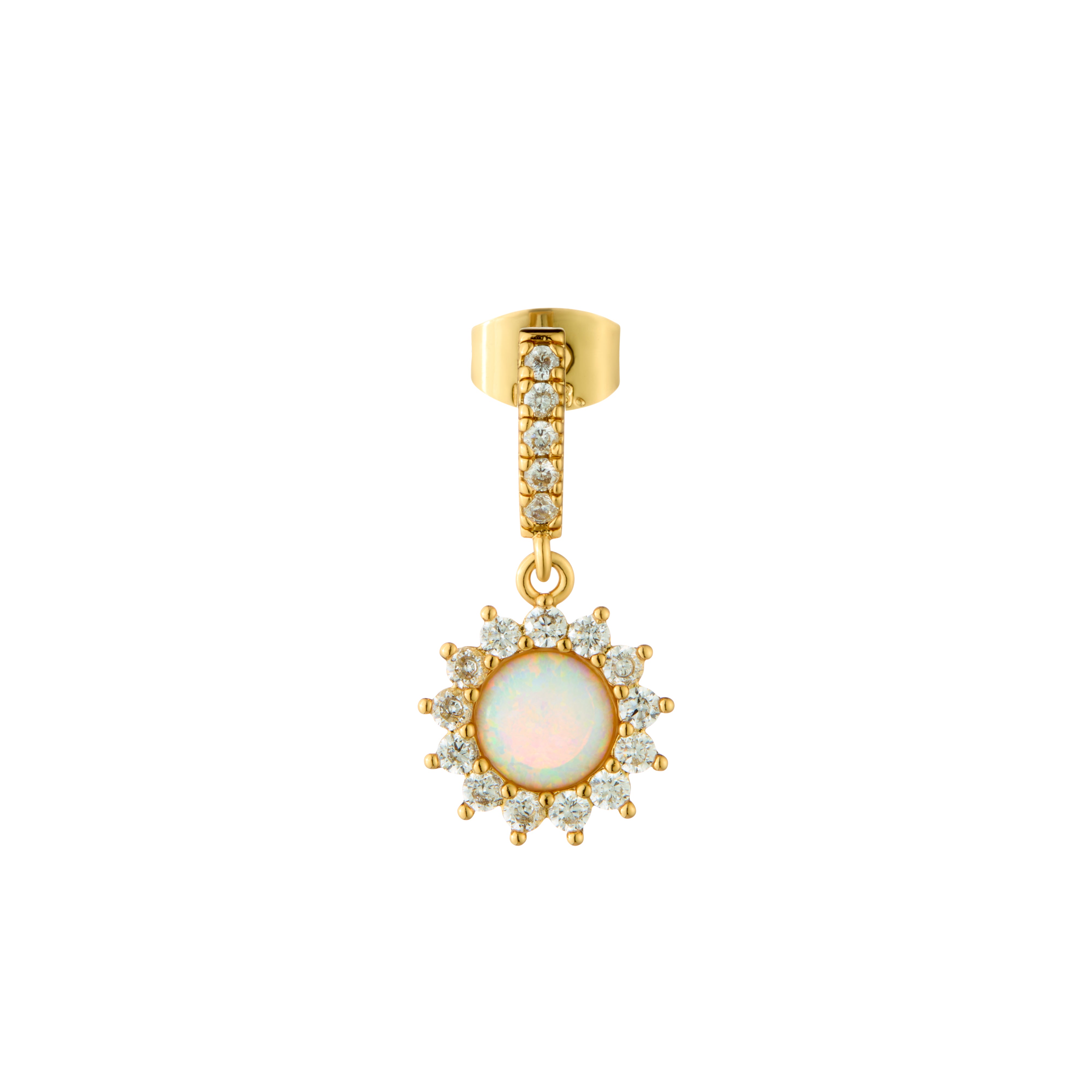 Gold Plated Opal Drop Earrings