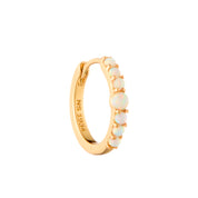 Gold Plated Opal Huggie Hoop Earrings